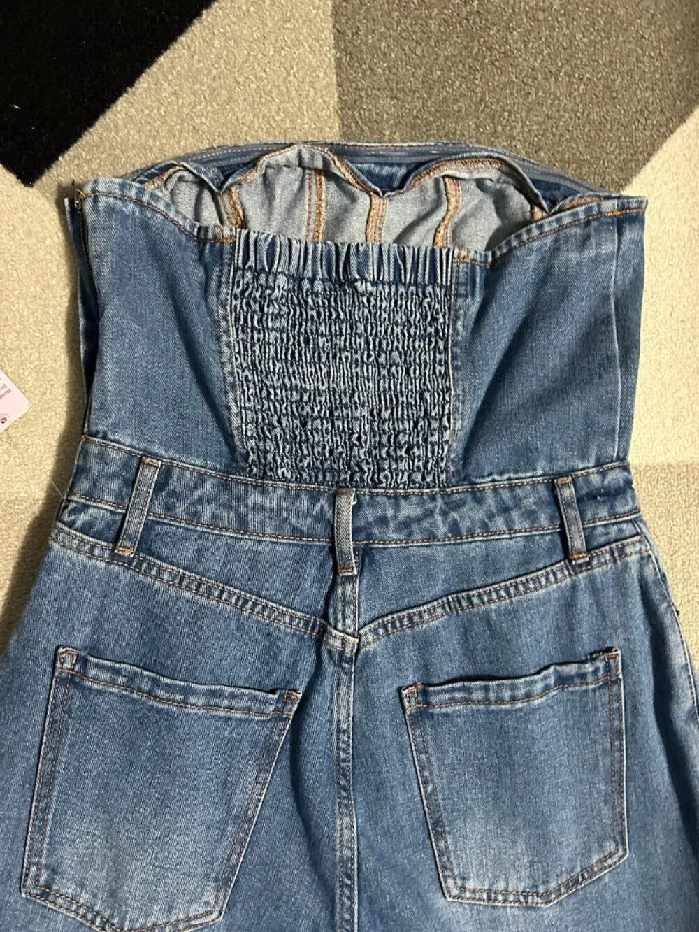 wild fable Denim Strapless Cargo Jumpsuit - Light Blue - Picture 9 of 12
